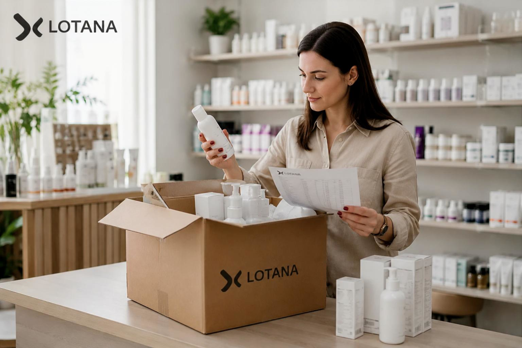 Перевірка комплектації замовлення косметики Lotana