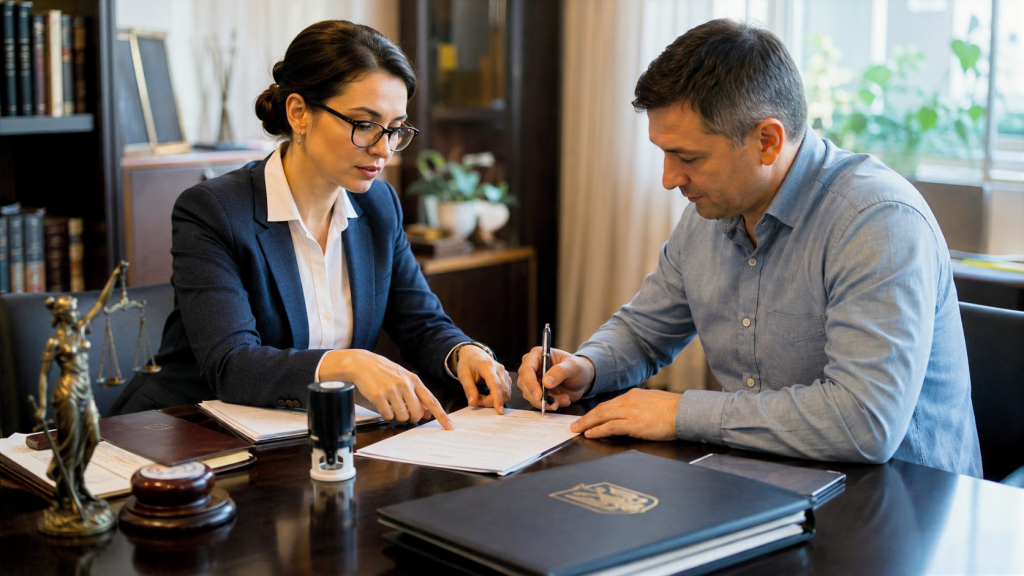 Подписание нотариального соглашения об алиментах