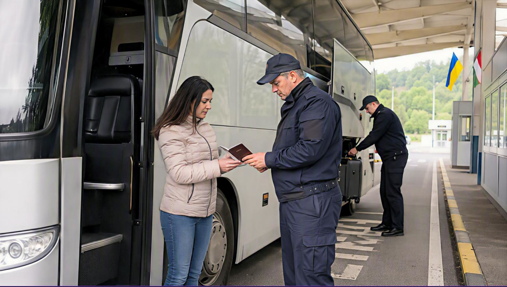 Паспортный контроль на украинско-венгерской границе
