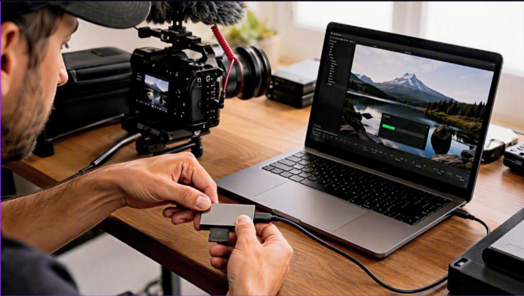 Перенос видео через USB-C картридер
