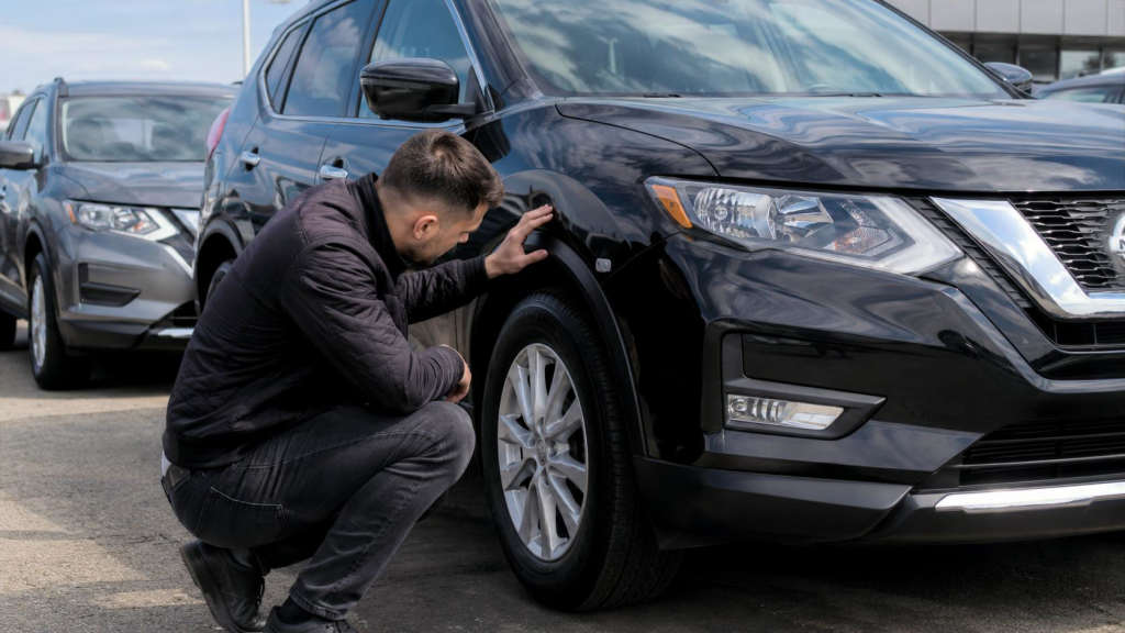 Перевірка кузова Nissan Rogue на стоянці